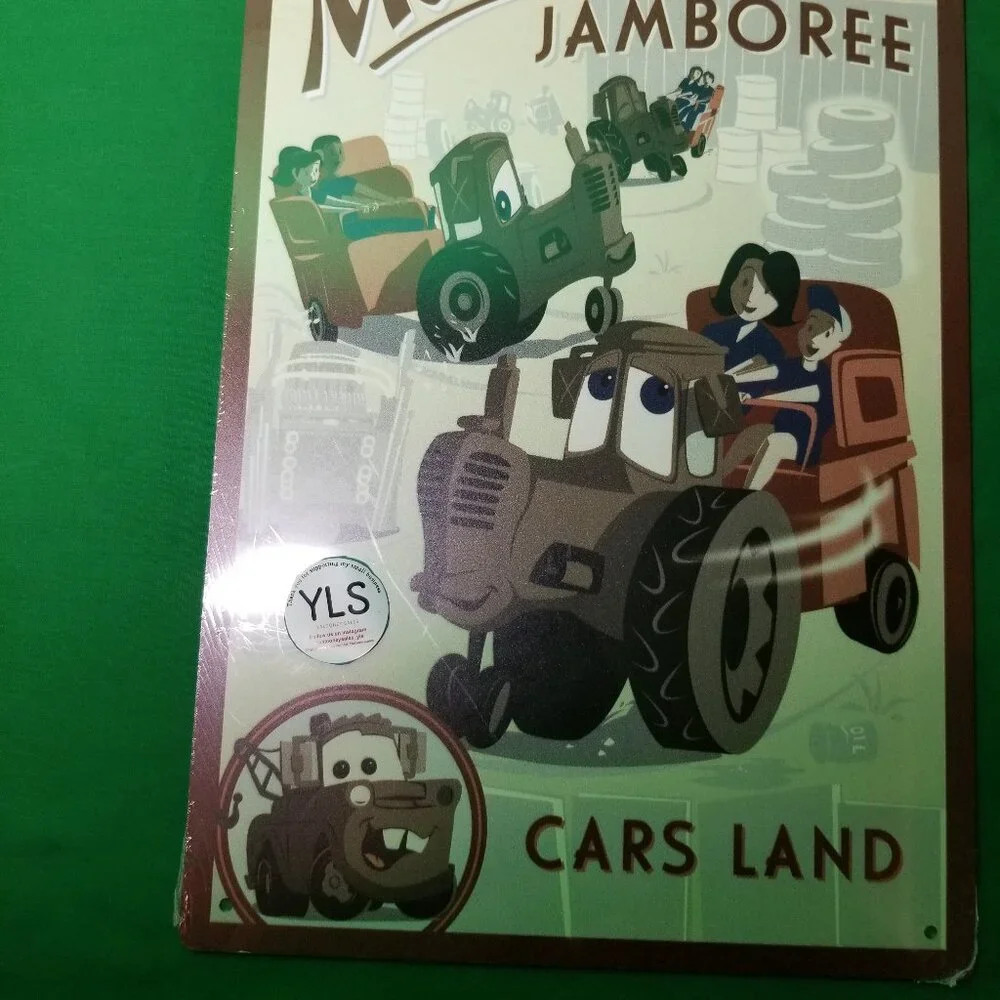 Disney Parks 2012 Release Mater's Junkyard Jamboree Metal Sign DCA Cars Land NWT